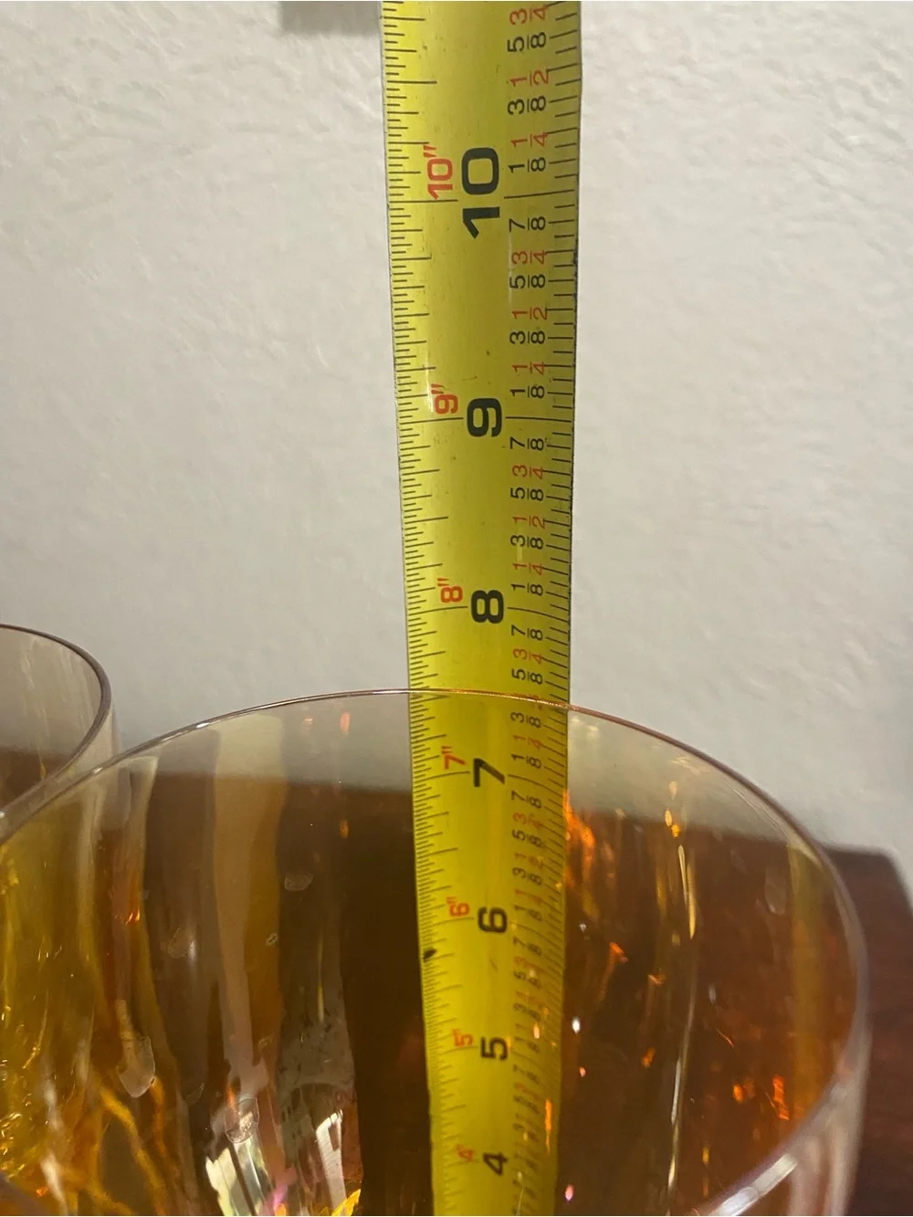 Vintage, Set of 2, Pier 1, Iridescent Amber Wine Glasses. P1C1 Amber Collection